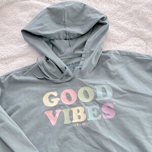 Life Is Good crusher-flex cropped long sleeve hooded size XL